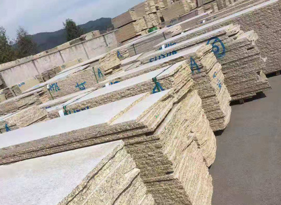 黃銹石光面毛板石材
